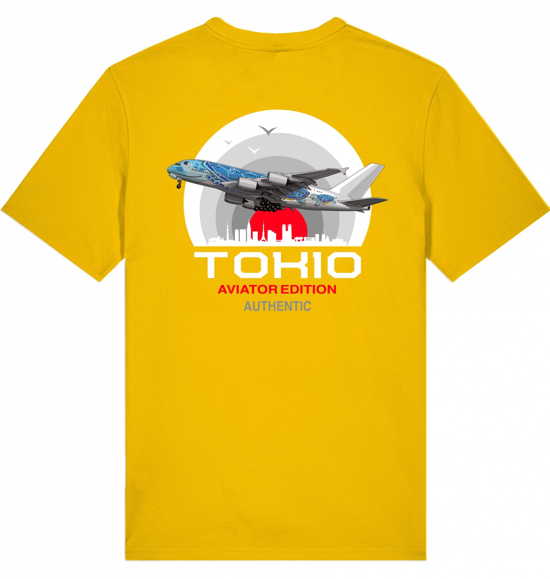 Aviation Flugzeug T-Shirt "Aviator Tokio Summer" Spectra Yellow für Piloten, Crews, Kinder & Planespotter made by SUPERSONIC aero 4U