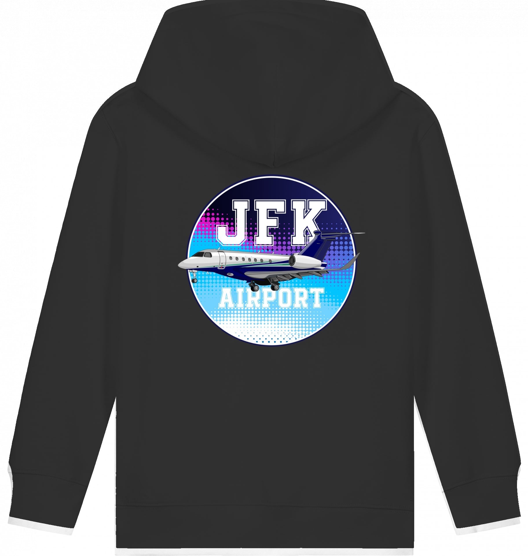 Aviation Kids Flugzeug Hoodie Embraer Praetor 600 JFK Black für Piloten, Crews, Kinder & Planespotter made by SUPERSONIC aero 4U