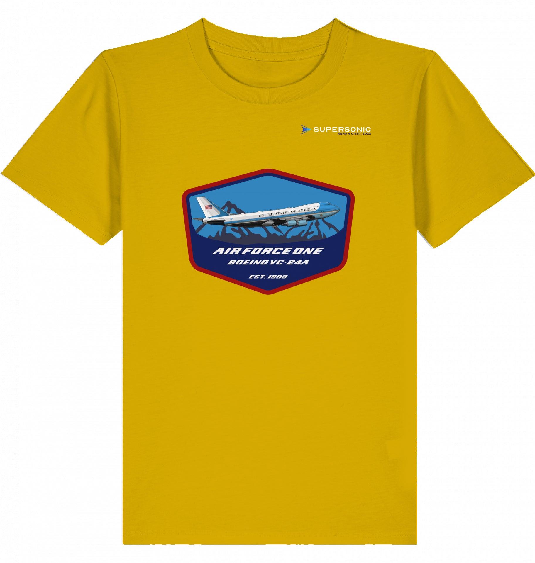 Aviation Kids Aviation T-Shirt Air Force One Boeing VC-24A Jumbo Jet 2.0 Ochre für Piloten, Crews, Kinder & Planespotter made by SUPERSONIC aero 4U