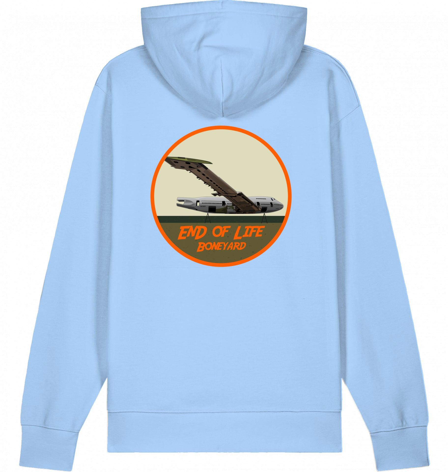 Aviation Flugzeug Hoodie Boeing 747 Jumbojet Boneyard Blue Soul für Piloten, Crews, Kinder & Planespotter made by SUPERSONIC aero 4U