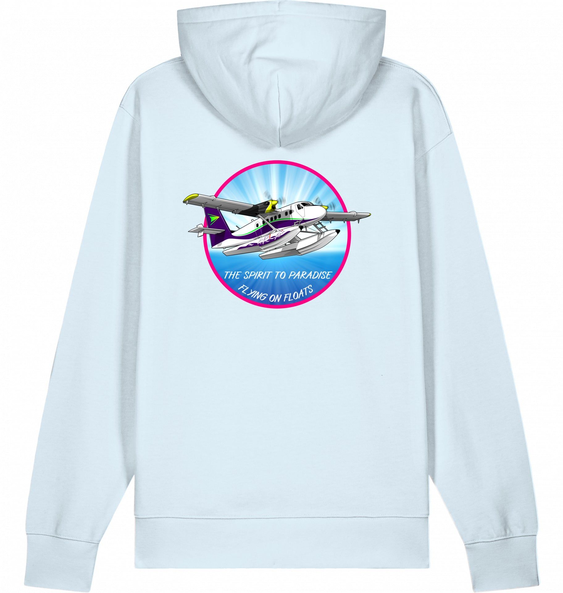 Aviation Flugzeug Hoodie DHC-6 Twinotter in Paradise Blue Ice für Piloten, Crews, Kinder & Planespotter made by SUPERSONIC aero 4U
