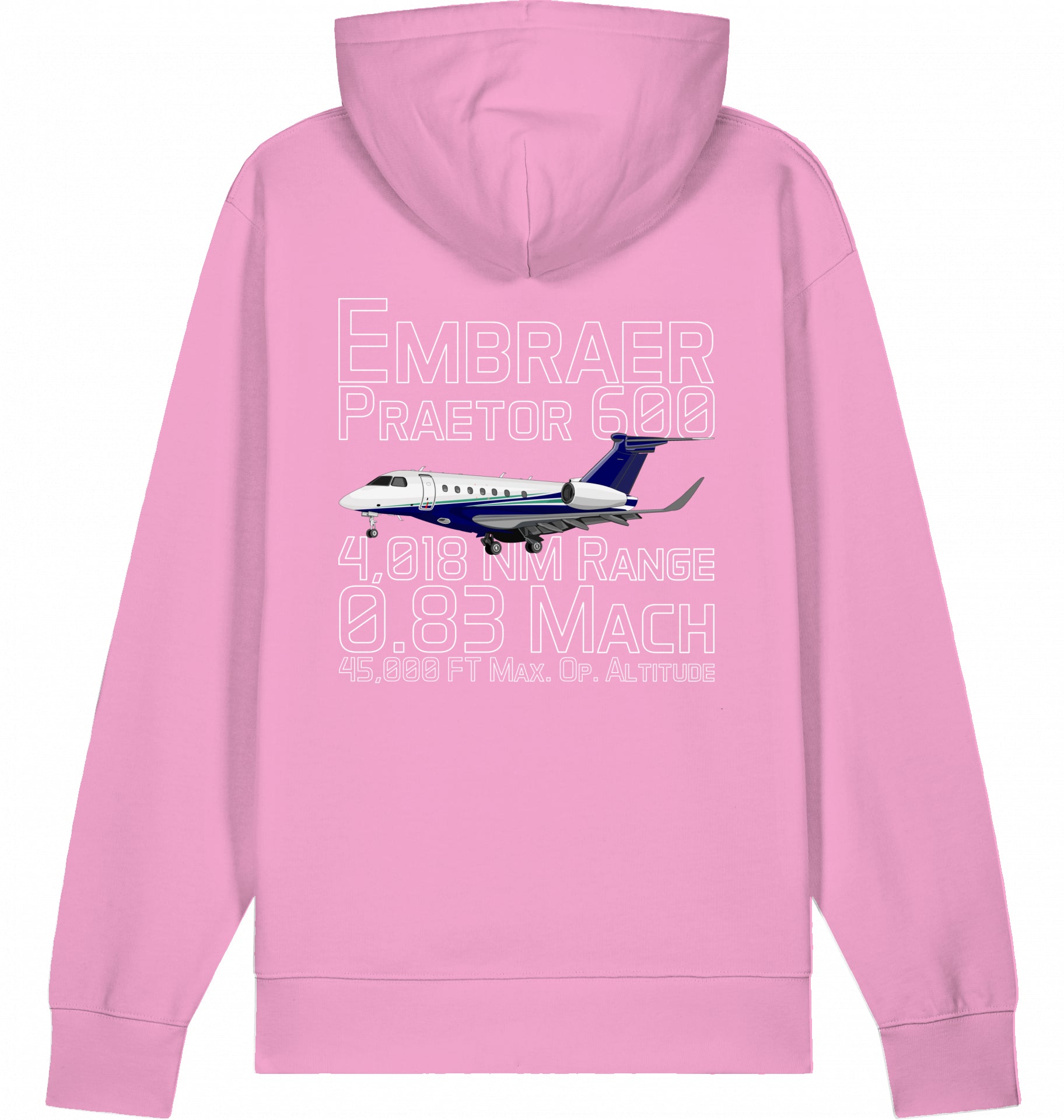 Flugzeug Hoodie Embraer 600 Praetor Datas