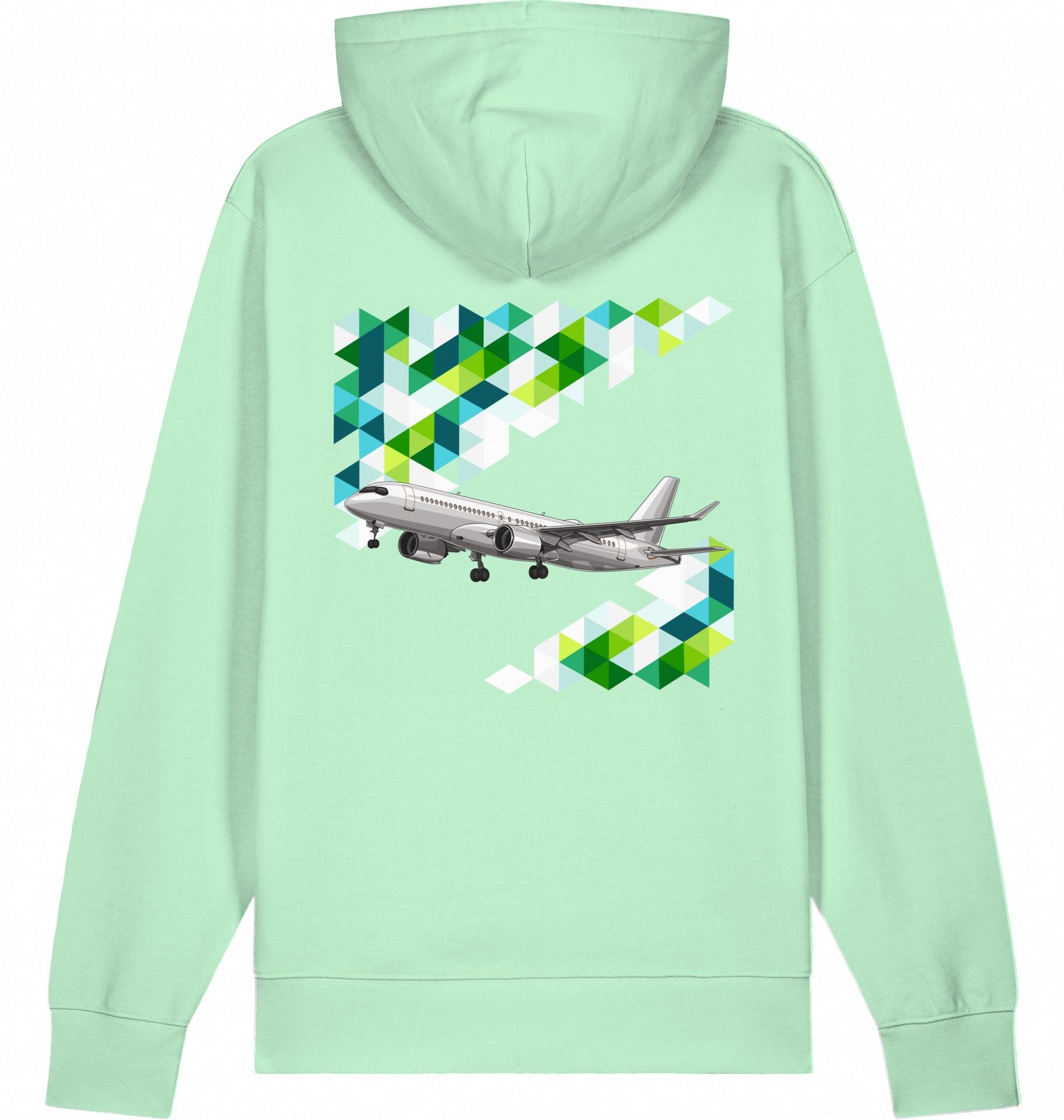 Aviation Flugzeug Hoodie Airbus A220 für Airbuslovers Misty Jade für Piloten, Crews, Kinder & Planespotter made by SUPERSONIC aero 4U