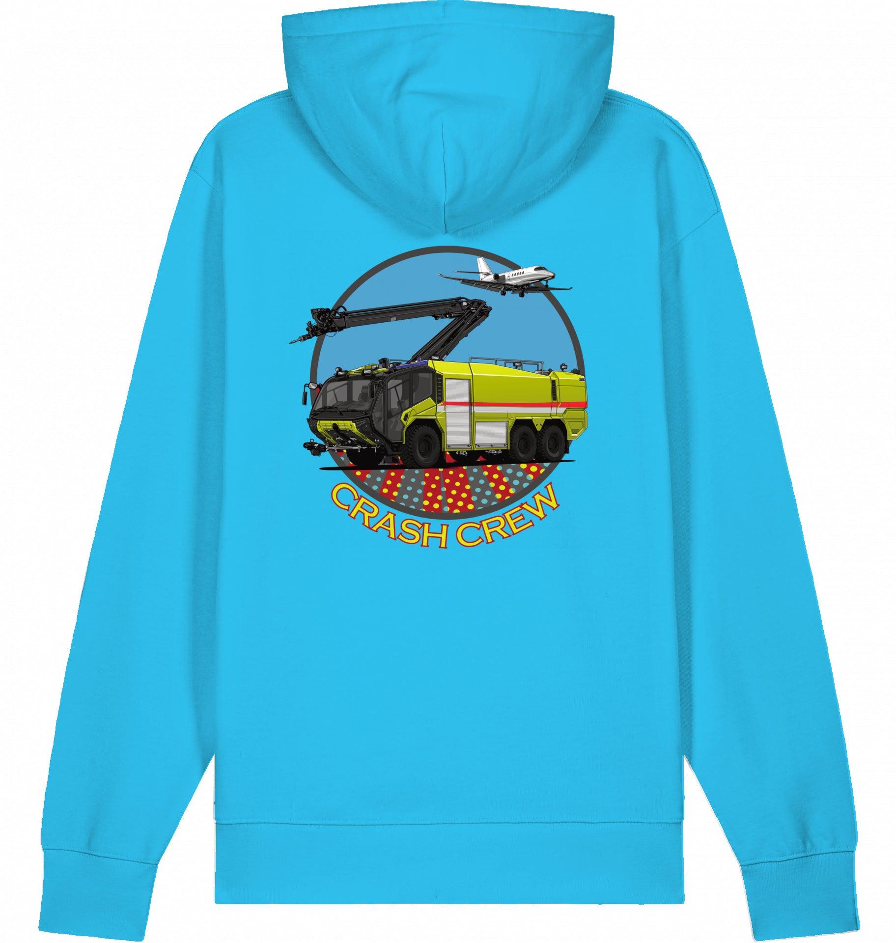 Aviation Airport Fire Rescue ARFF Crash Crew Hoodie Aqua Blue für Piloten, Crews, Kinder & Planespotter made by SUPERSONIC aero 4U