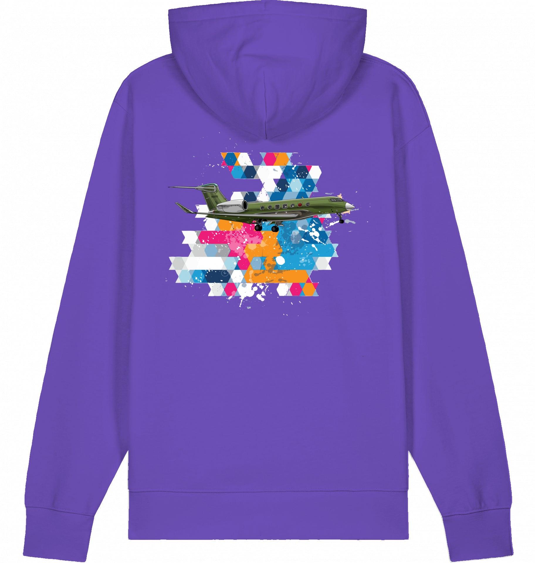 Aviation Flugzeug Hoodie Privatjet Gulfstream G500/600 Purple Love für Piloten, Crews, Kinder & Planespotter made by SUPERSONIC aero 4U