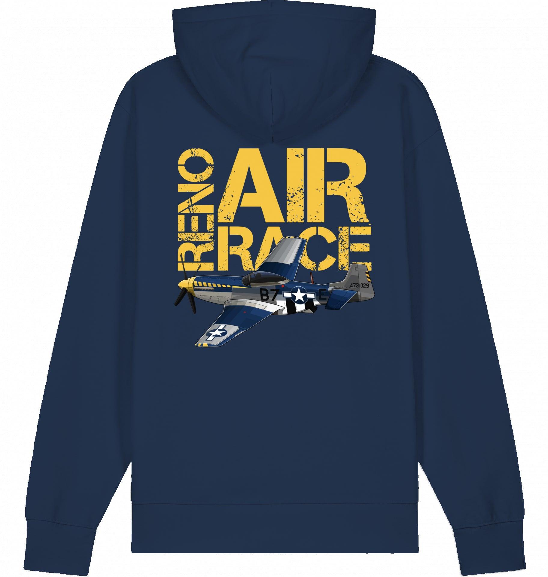 Aviation Flugzeug Hoodie P-51 Mustang "Reno Air Race" French Navy für Piloten, Crews, Kinder & Planespotter made by SUPERSONIC aero 4U