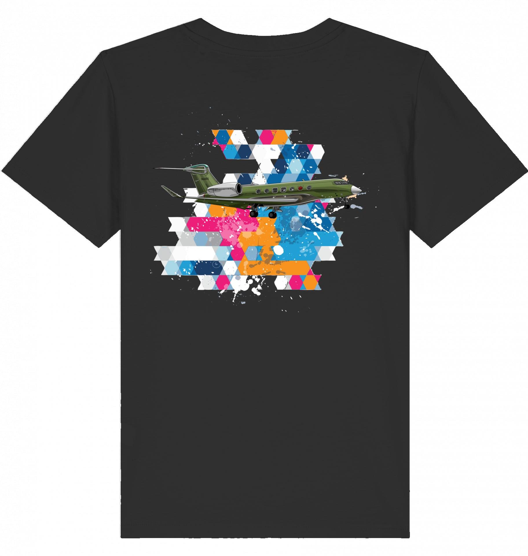 Aviation Kids Aviation T-Shirt Gulfstream G500/600 Business Jet 2.0 Black für Piloten, Crews, Kinder & Planespotter made by SUPERSONIC aero 4U