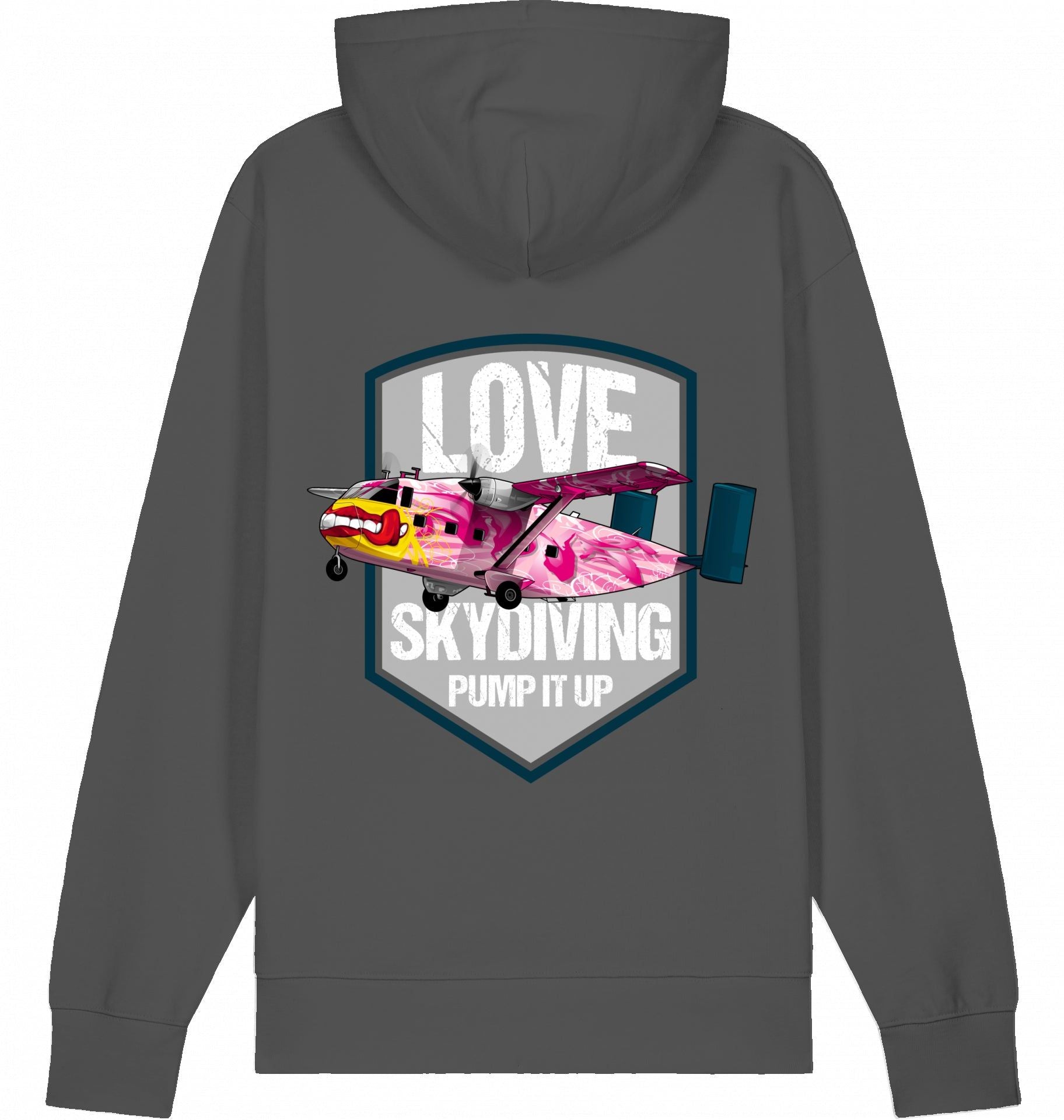 Aviation Flugzeug Hoodie Short SC-7 Skyvan Sky Diving Anthracite für Piloten, Crews, Kinder & Planespotter made by SUPERSONIC aero 4U