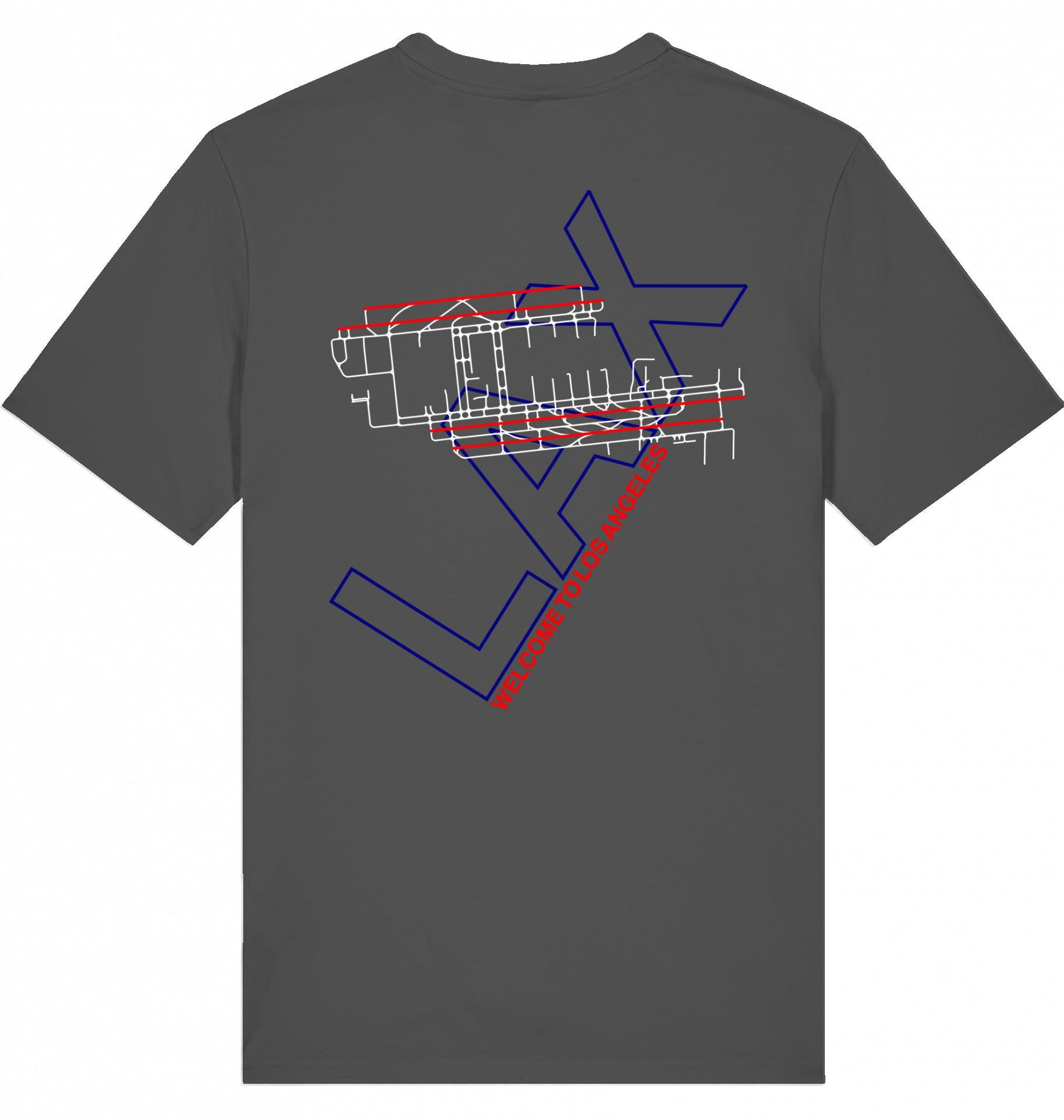 Aviation Airport T-Shirt "Los Angeles LAX Airportcode" Anthracite für Piloten, Crews, Kinder & Planespotter made by SUPERSONIC aero 4U