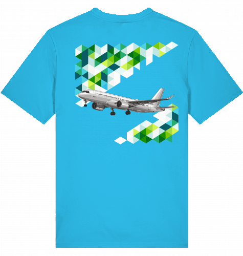 Aviation Flugzeug T-Shirt "Airbus A220 Lovers" für Flight & Cabin Crews Aqua Blue für Piloten, Crews, Kinder & Planespotter made by SUPERSONIC aero 4U