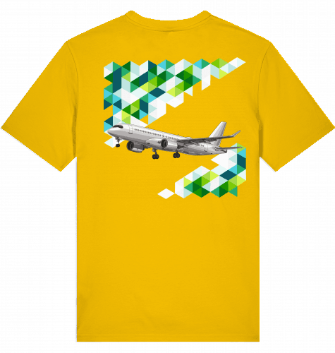 Aviation Flugzeug T-Shirt "Airbus A220 Lovers" für Flight & Cabin Crews Spectra Yellow für Piloten, Crews, Kinder & Planespotter made by SUPERSONIC aero 4U