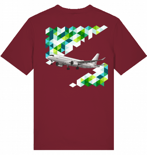 Aviation Flugzeug T-Shirt "Airbus A220 Lovers" für Flight & Cabin Crews Burgundy für Piloten, Crews, Kinder & Planespotter made by SUPERSONIC aero 4U
