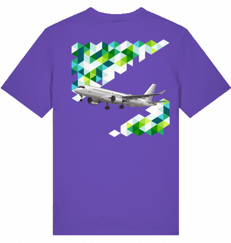 Aviation Flugzeug T-Shirt "Airbus A220 Lovers" für Flight & Cabin Crews Purple Love für Piloten, Crews, Kinder & Planespotter made by SUPERSONIC aero 4U