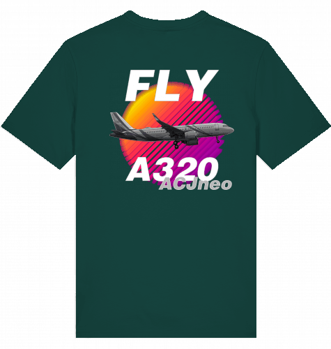 Aviation Flugzeug T-Shirt "Airbus A320 ACJneo" Pilot & Crew Shirt Glazed Green für Piloten, Crews, Kinder & Planespotter made by SUPERSONIC aero 4U