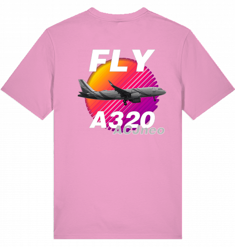 Aviation Flugzeug T-Shirt "Airbus A320 ACJneo" Pilot & Crew Shirt Bubble Pink für Piloten, Crews, Kinder & Planespotter made by SUPERSONIC aero 4U