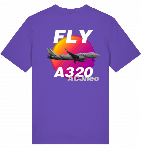 Aviation Flugzeug T-Shirt "Airbus A320 ACJneo" Pilot & Crew Shirt Purple Love für Piloten, Crews, Kinder & Planespotter made by SUPERSONIC aero 4U