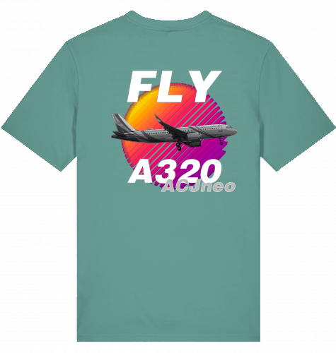 Aviation Flugzeug T-Shirt "Airbus A320 ACJneo" Pilot & Crew Shirt Green Bay für Piloten, Crews, Kinder & Planespotter made by SUPERSONIC aero 4U