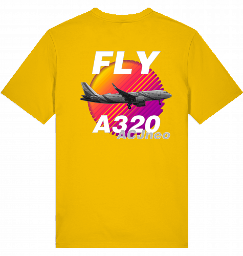 Aviation Flugzeug T-Shirt "Airbus A320 ACJneo" Pilot & Crew Shirt Spectra Yellow für Piloten, Crews, Kinder & Planespotter made by SUPERSONIC aero 4U