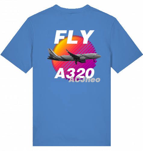 Aviation Flugzeug T-Shirt "Airbus A320 ACJneo" Pilot & Crew Shirt Bright Blue für Piloten, Crews, Kinder & Planespotter made by SUPERSONIC aero 4U