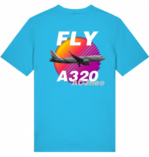 Aviation Flugzeug T-Shirt "Airbus A320 ACJneo" Pilot & Crew Shirt Aqua Blue für Piloten, Crews, Kinder & Planespotter made by SUPERSONIC aero 4U