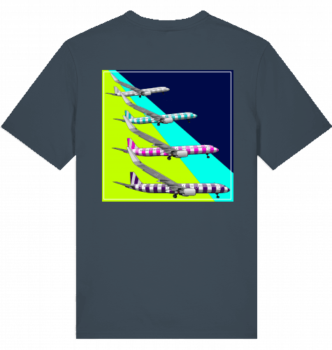 Aviation Flugzeug T-Shirt "Airbus A320 Charter Flights" Aircraft Landing India Ink Grey für Piloten, Crews, Kinder & Planespotter made by SUPERSONIC aero 4U