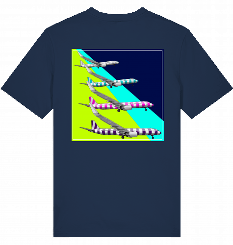 Aviation Flugzeug T-Shirt "Airbus A320 Charter Flights" Aircraft Landing French Navy für Piloten, Crews, Kinder & Planespotter made by SUPERSONIC aero 4U