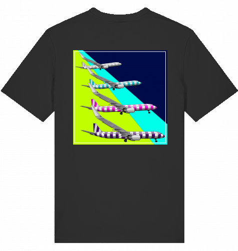 Aviation Flugzeug T-Shirt "Airbus A320 Charter Flights" Aircraft Landing Black für Piloten, Crews, Kinder & Planespotter made by SUPERSONIC aero 4U