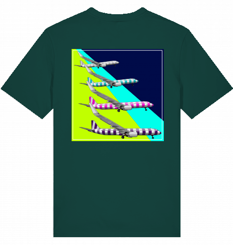 Aviation Flugzeug T-Shirt "Airbus A320 Charter Flights" Aircraft Landing Glazed Green für Piloten, Crews, Kinder & Planespotter made by SUPERSONIC aero 4U