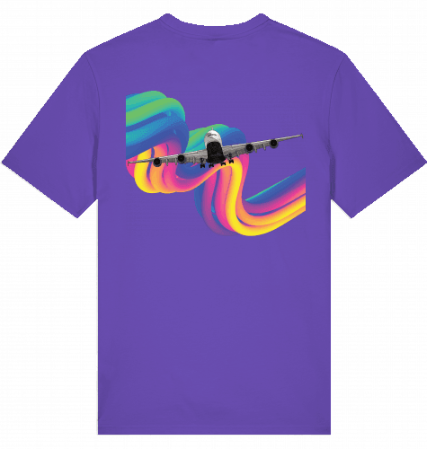 Aviation Flugzeug T-Shirt "Airbus A380 Rainbow" Pilot und Crew Shirt Purple Love für Piloten, Crews, Kinder & Planespotter made by SUPERSONIC aero 4U