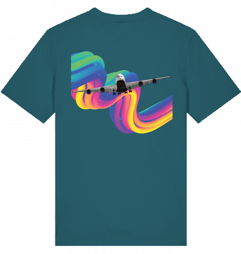 Aviation Flugzeug T-Shirt "Airbus A380 Rainbow" Pilot und Crew Shirt Stargazer für Piloten, Crews, Kinder & Planespotter made by SUPERSONIC aero 4U