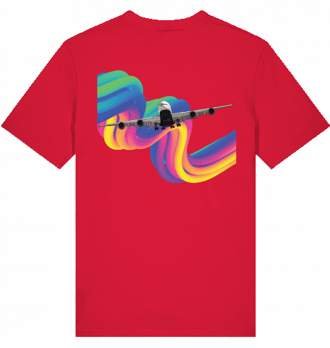 Aviation Flugzeug T-Shirt "Airbus A380 Rainbow" Pilot und Crew Shirt Red für Piloten, Crews, Kinder & Planespotter made by SUPERSONIC aero 4U