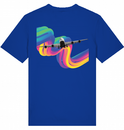 Aviation Flugzeug T-Shirt "Airbus A380 Rainbow" Pilot und Crew Shirt Worker Blue für Piloten, Crews, Kinder & Planespotter made by SUPERSONIC aero 4U