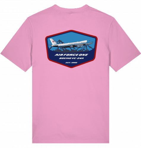 Aviation Flugzeug T-Shirt "Boeing Airforce One B747 jumbojet" Pilot Shirt Bubble Pink für Piloten, Crews, Kinder & Planespotter made by SUPERSONIC aero 4U