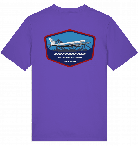 Aviation Flugzeug T-Shirt "Boeing Airforce One B747 jumbojet" Pilot Shirt Purple Love für Piloten, Crews, Kinder & Planespotter made by SUPERSONIC aero 4U