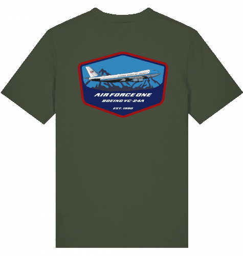 Aviation Flugzeug T-Shirt "Boeing Airforce One B747 jumbojet" Pilot Shirt Khaki für Piloten, Crews, Kinder & Planespotter made by SUPERSONIC aero 4U