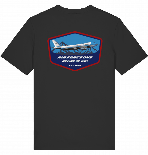 Aviation Flugzeug T-Shirt "Boeing Airforce One B747 jumbojet" Pilot Shirt Black für Piloten, Crews, Kinder & Planespotter made by SUPERSONIC aero 4U