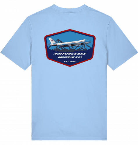 Aviation Flugzeug T-Shirt "Boeing Airforce One B747 jumbojet" Pilot Shirt Blue Soul für Piloten, Crews, Kinder & Planespotter made by SUPERSONIC aero 4U