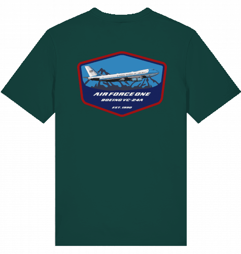 Aviation Flugzeug T-Shirt "Boeing Airforce One B747 jumbojet" Pilot Shirt Glazed Green für Piloten, Crews, Kinder & Planespotter made by SUPERSONIC aero 4U