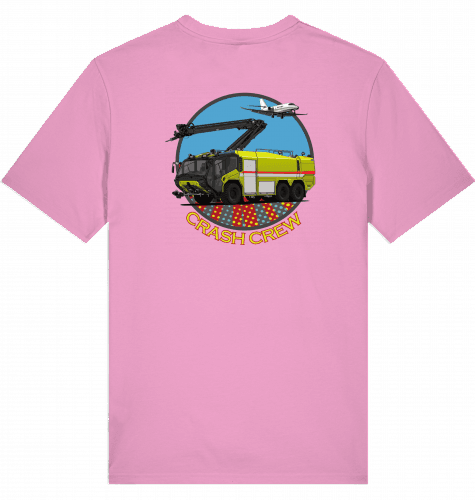 Aviation Airport T-Shirt "Airport Fire Rescue ARFF - Crash Crew" für Aviators Bubble Pink für Piloten, Crews, Kinder & Planespotter made by SUPERSONIC aero 4U
