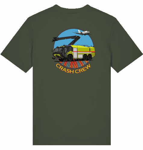 Aviation Airport T-Shirt "Airport Fire Rescue ARFF - Crash Crew" für Aviators Khaki für Piloten, Crews, Kinder & Planespotter made by SUPERSONIC aero 4U