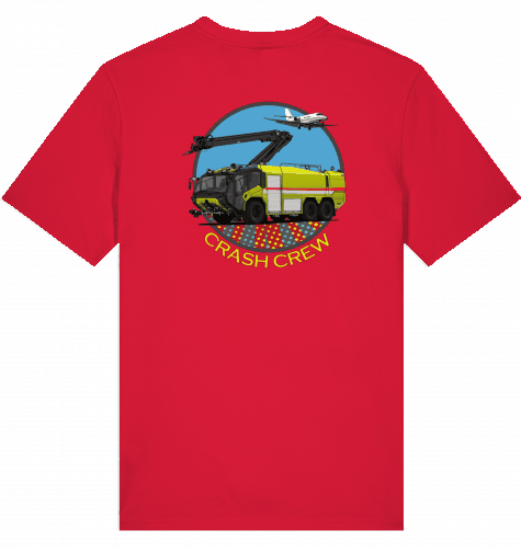 Aviation Airport T-Shirt "Airport Fire Rescue ARFF - Crash Crew" für Aviators Red für Piloten, Crews, Kinder & Planespotter made by SUPERSONIC aero 4U