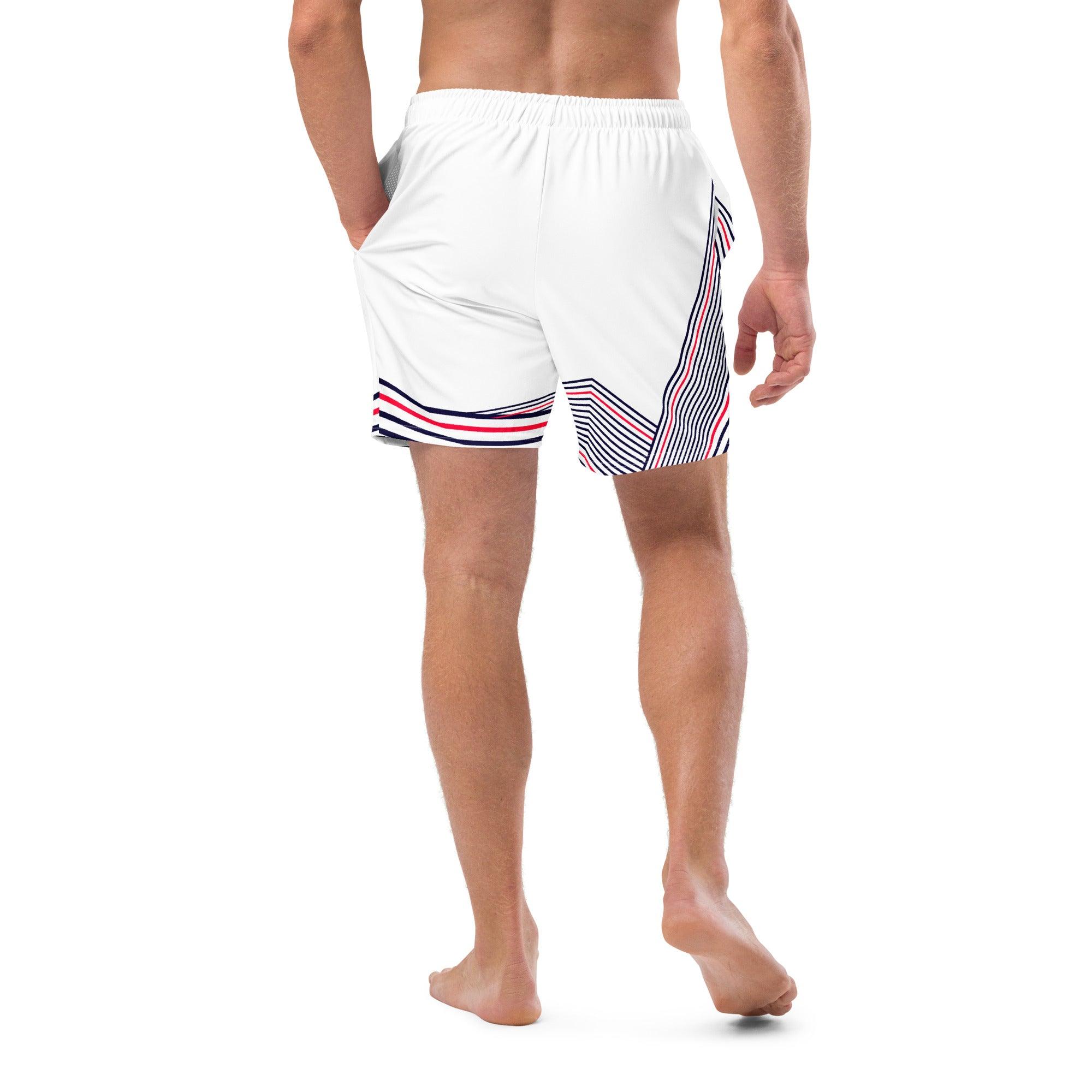 Aviation Badeshorts "Stripes" weiss für Piloten, Crews, Kinder & Planespotter made by SUPERSONIC aero 4U