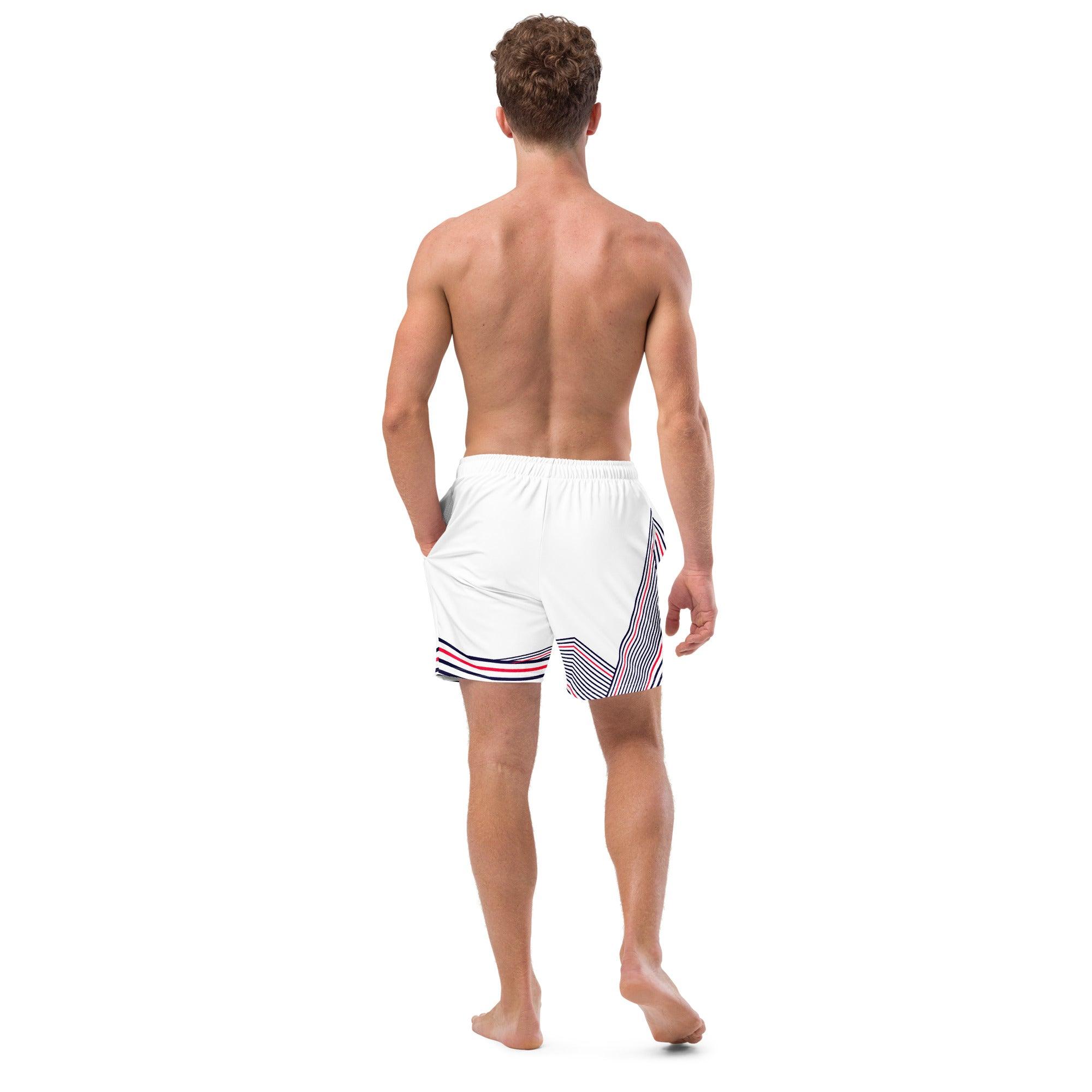 Aviation Badeshorts "Stripes" weiss für Piloten, Crews, Kinder & Planespotter made by SUPERSONIC aero 4U