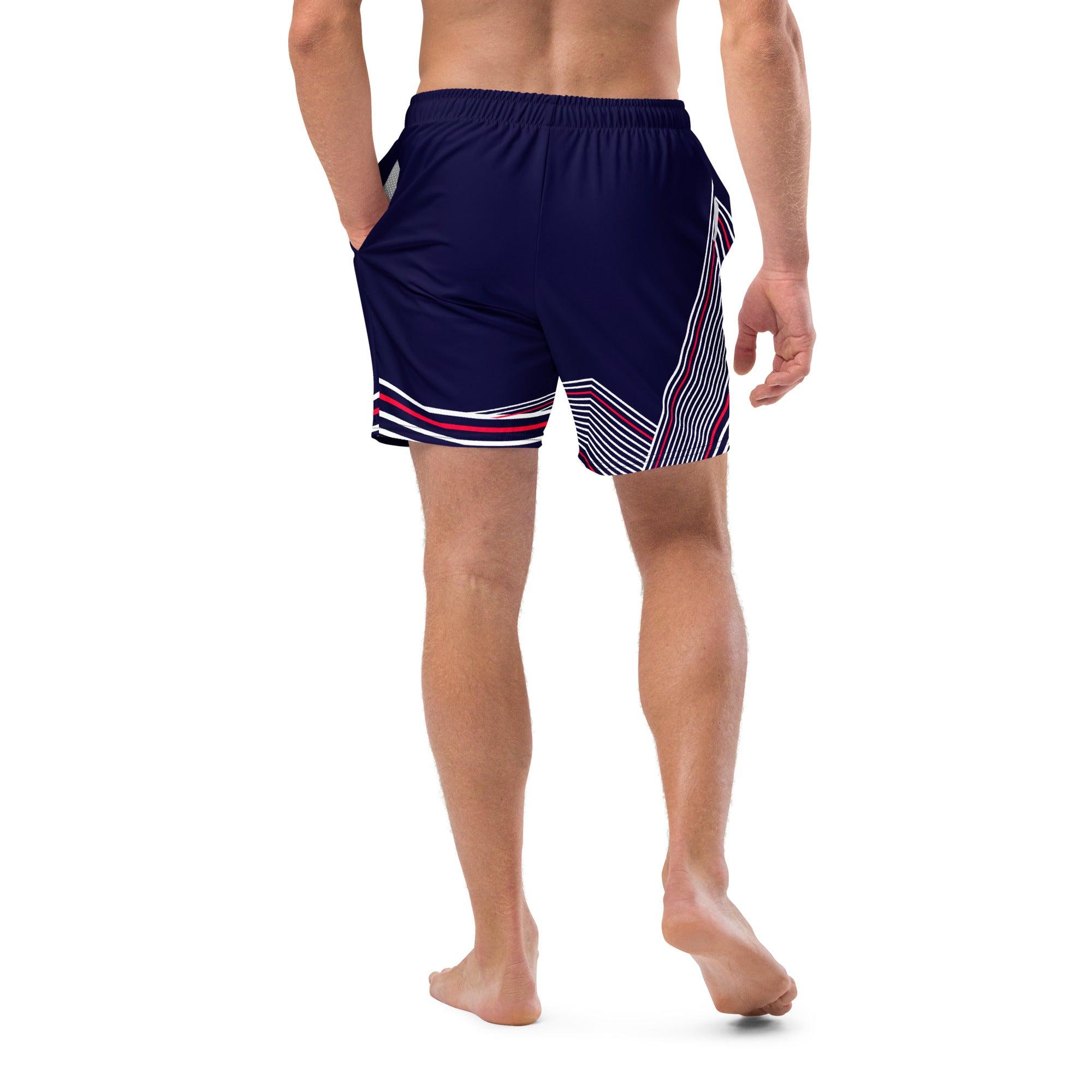 Aviation Badeshorts "Stripes" dunkel blau für Piloten, Crews, Kinder & Planespotter made by SUPERSONIC aero 4U