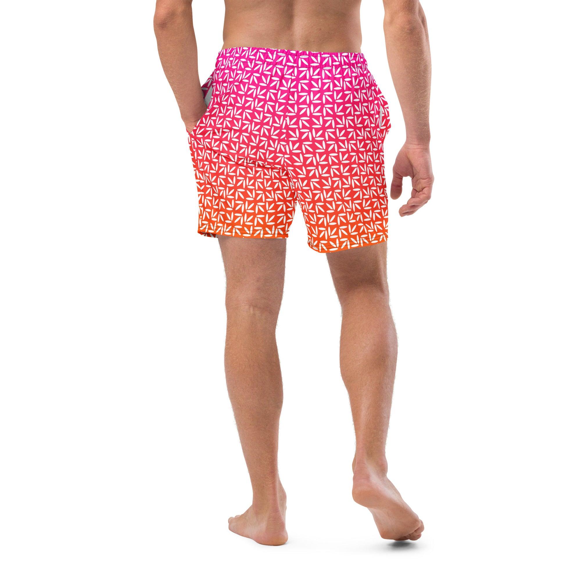 Aviation Badeshorts "abstract Flowers" pink/orange für Piloten, Crews, Kinder & Planespotter made by SUPERSONIC aero 4U