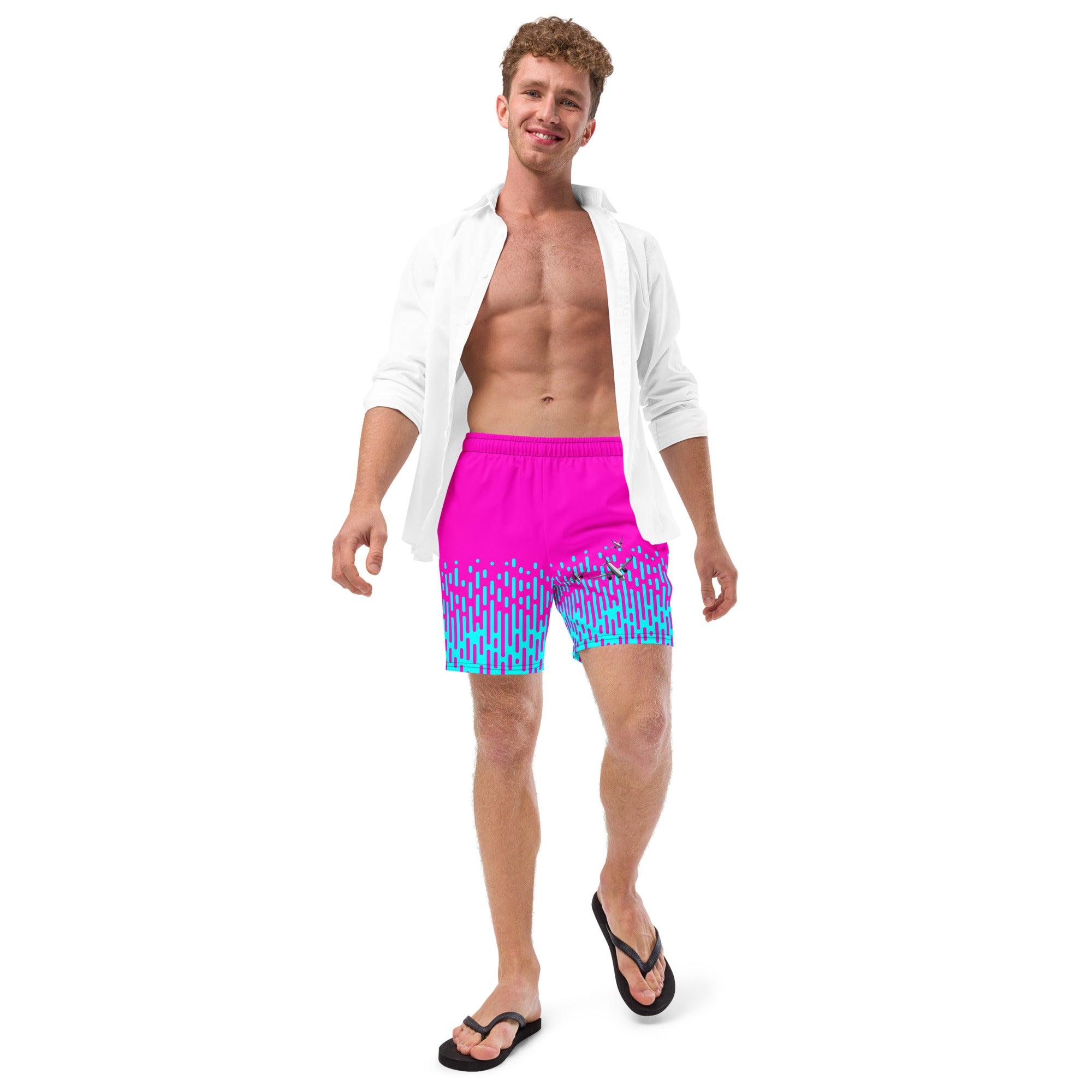 Aviation Badeshorts "Airbus A320neo Fleet" pink/blau für Piloten, Crews, Kinder & Planespotter made by SUPERSONIC aero 4U