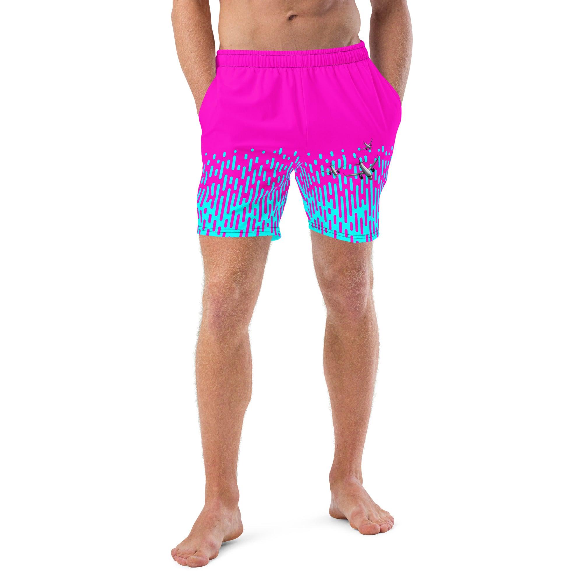 Aviation Badeshorts "Airbus A320neo Fleet" pink/blau für Piloten, Crews, Kinder & Planespotter made by SUPERSONIC aero 4U