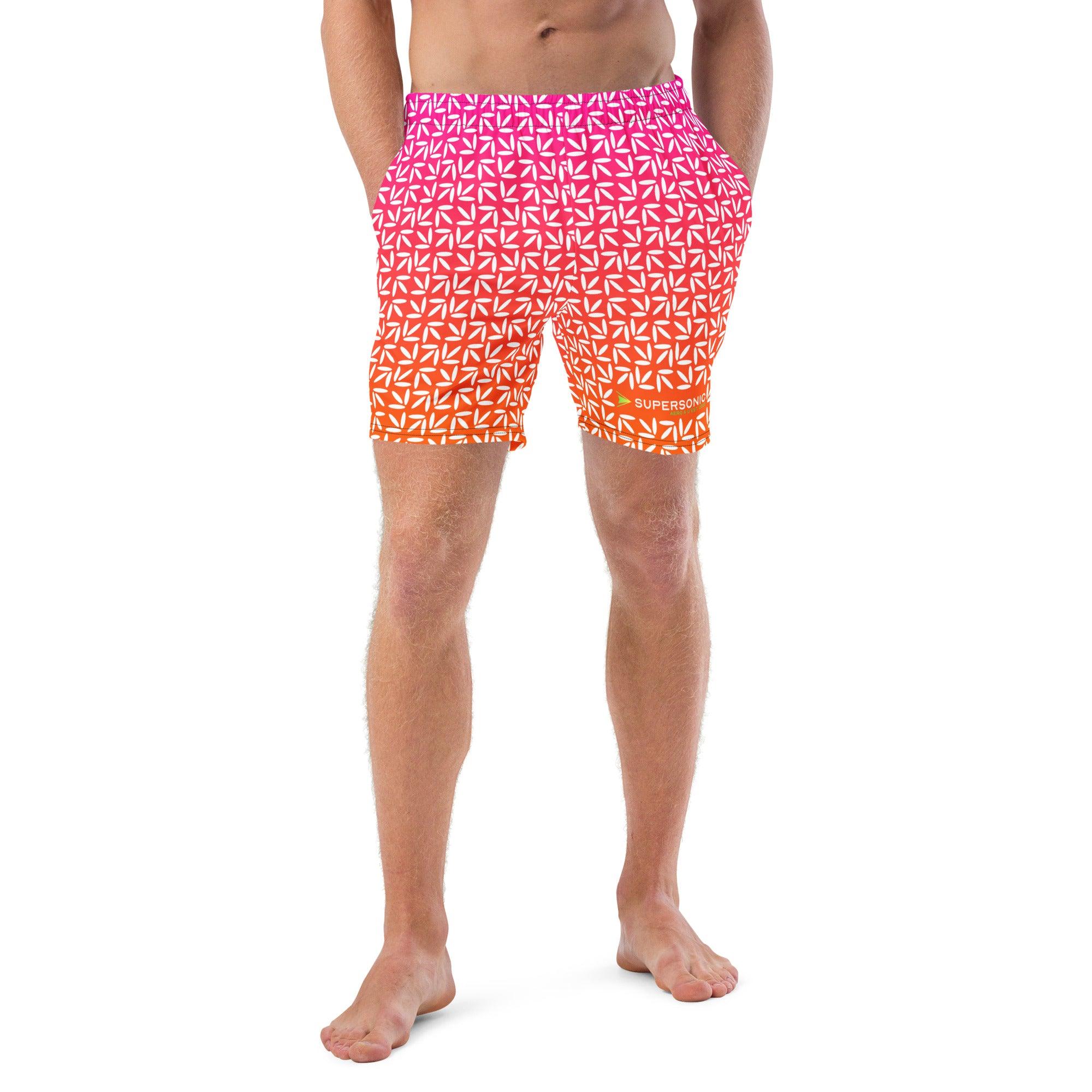 Aviation Badeshorts "abstract Flowers" pink/orange für Piloten, Crews, Kinder & Planespotter made by SUPERSONIC aero 4U