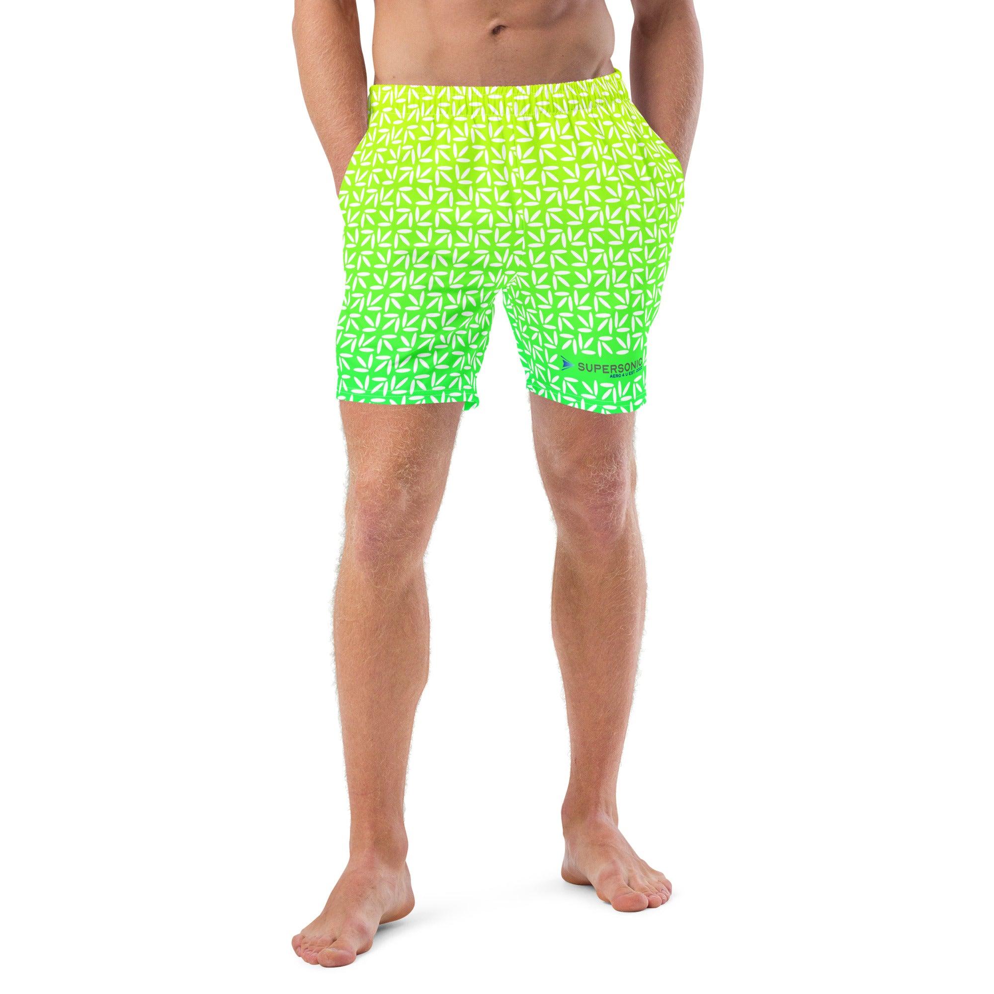 Aviation Badeshorts "abstract Flowers" grün/gelb für Piloten, Crews, Kinder & Planespotter made by SUPERSONIC aero 4U