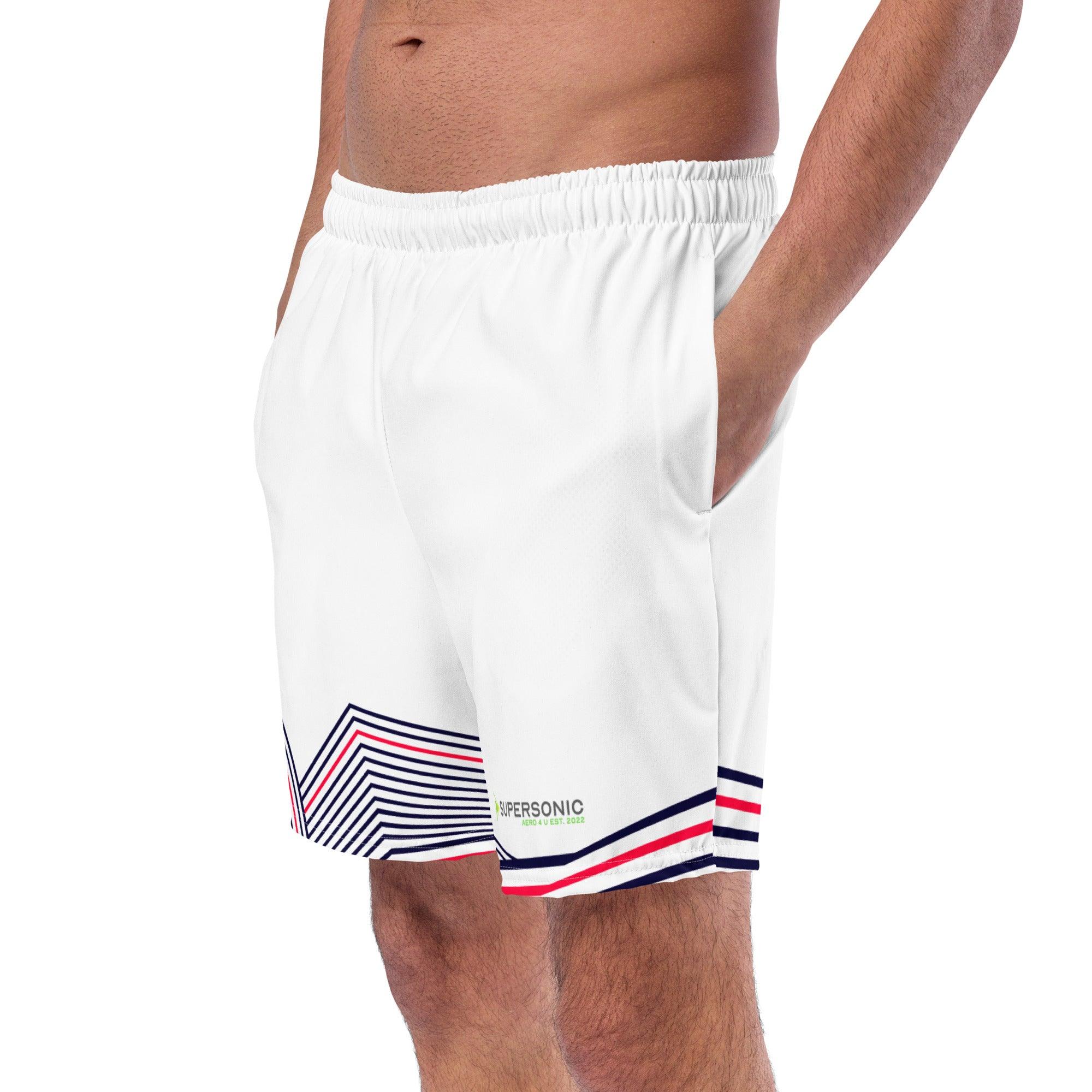 Aviation Badeshorts "Stripes" weiss für Piloten, Crews, Kinder & Planespotter made by SUPERSONIC aero 4U